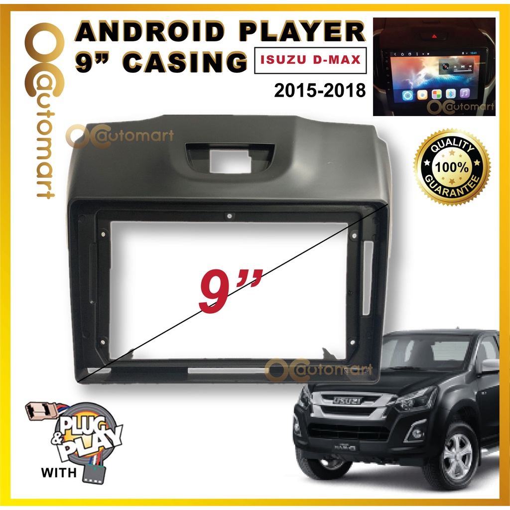 ปลอกเครื่องเล่น Android 9 นิ้ว Isuzu D-Max 2015-2017