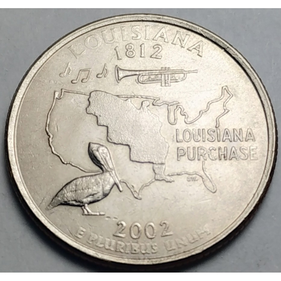 สหรัฐอเมริกา (USA), ปี 2002, 25 Cents รัฐลุยเซียนา (Louisiana), ชุด 50 รัฐของประเทศสหรัฐอเมริกา