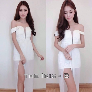 Maxi Dress ปาดไหล่ (ขาว)