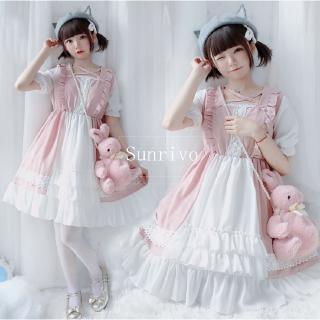 【Flash Sales】เดรสโลลิต้าแขนสั้น College Princess Daily Loli Dress