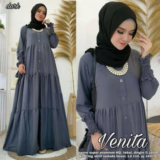 Venita DRESS เสื้อคลุมผ้าฝ้าย เรยอน สําหรับผู้หญิงชาวมุสลิม (ไม่รวม HIJAB) 2022