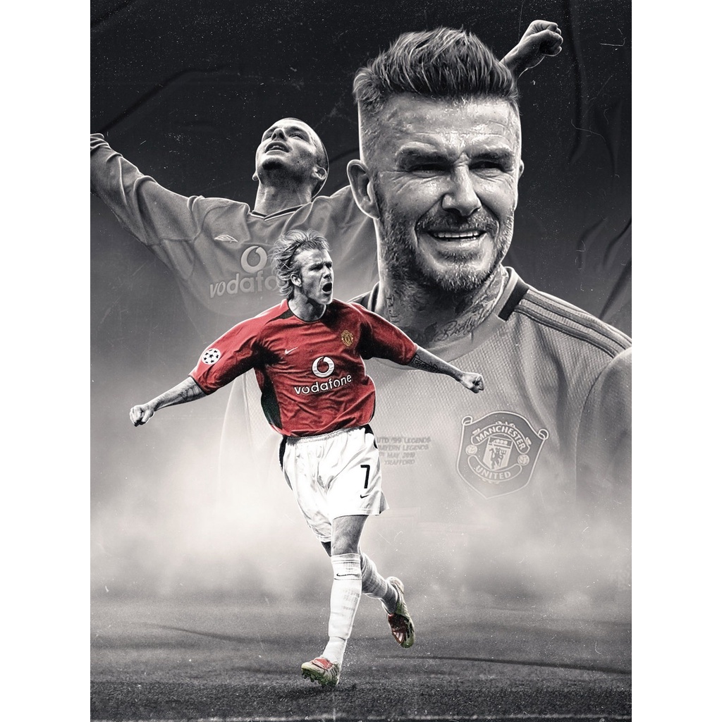 โปสเตอร์ David Beckham เดวิด เบคแคม Manchester United MUFC แมนเชสเตอร์ยูไนเต็ด แมนยู Poster รูปภาพ R