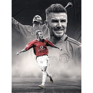 โปสเตอร์ David Beckham เดวิด เบคแคม Manchester United MUFC แมนเชสเตอร์ยูไนเต็ด แมนยู Poster รูปภาพ Red Devils ฟุตบอล