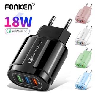 Fonken 18W ที่ชาร์จแบบด่วน 3.0 Usb ที่ชาร์จติดผนังสําหรับ Samsung Huawei Tablet