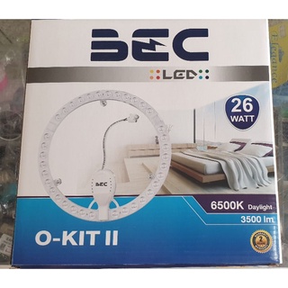 แผง LED แผ่นชิพโคมไฟเพดาน BEC 26W เเสงสีขาว รุ่น O-KIT II(ใช้แทนหลอดนีออนกลม 32W)