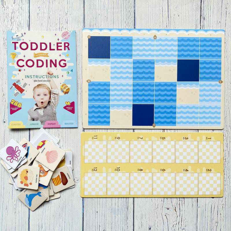 Toddler Coding เกมโค้ดดิ้ง เด็กเล็ก 3-5 ขวบ (กล่องฟ้า) บอร์ดเกมเด็ก 2WinBookToys