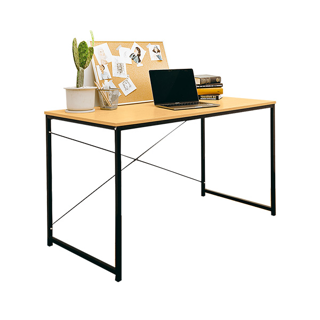 [ใหญ่พิเศษ 615CCB1000] HomeHuk โต๊ะทำงานไม้ โต๊ะเขียนหนังสือ โครงเหล็ก 120x60x70 CM รับน้ำหนัก 150 kg โต๊ะทำงาน โต๊ะคอม โต๊ะไม้ โต๊ะสำนักงาน โต๊ะคอมไม้ โต๊ะอ่านหนังสือ โต๊ะทำการบ้าน โต๊ะวางของ โต๊ะเกาหลี โต๊ะมินิมอล Wooden Office Table