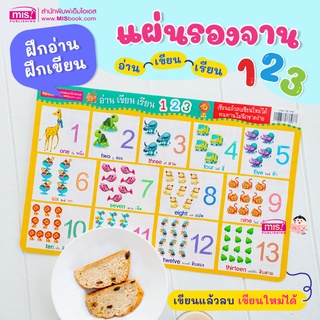 MISBOOK โปสเตอร์แผ่นรองจาน อ่าน เขียน เรียน 123