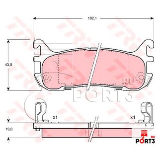 Girling ผ้าเบรคหลัง มาสด้า​ ASTINA 90, LANTIS 1.8 6131299-1/T อะไหล่Mazda,อะไหล่ ASTINA