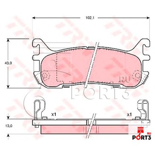 Girling ผ้าเบรคหลัง มาสด้า​ ASTINA 90, LANTIS 1.8 6131299-1/T อะไหล่Mazda,อะไหล่ ASTINA