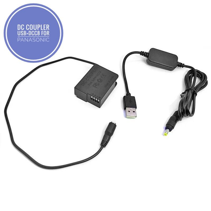DC Coupler USB+DCC8/BLC12 for Panasonic DMC-G95 G85 G7 FZ2500 FZ1000m2 FZ1000 FZ300 FZ200