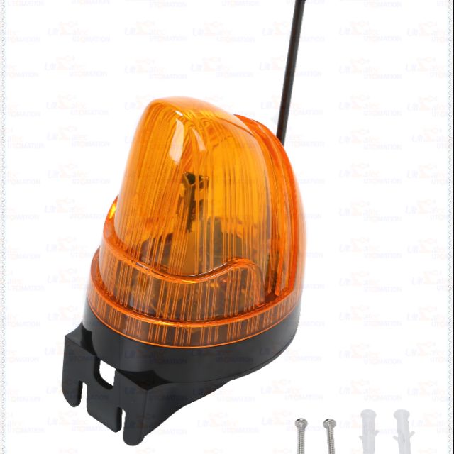 ไฟหัวเสามอเตอร์ประตูรีโมท ไฟกระพริบAC220V แสดงการทำงานของประตู​ เพิ่มระยะรีโมท มีเสาอากาศต่อสายไฟรับสัญญาณรีโมท