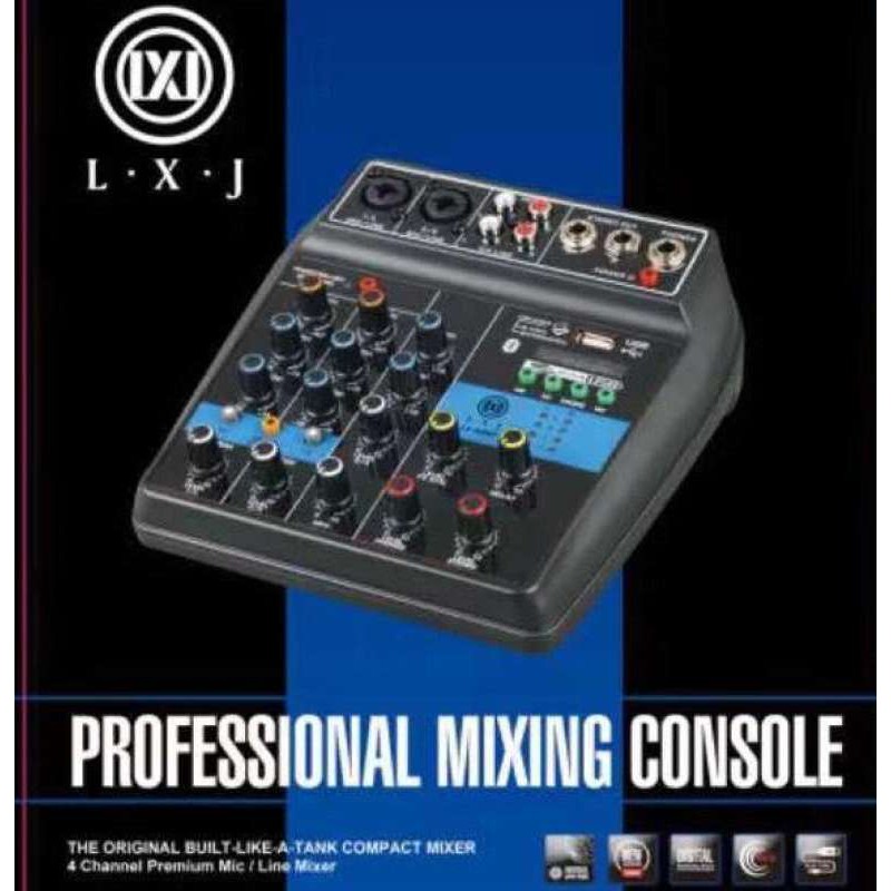 LXJ มิกเซอร์ MIXER 4-channel MP3 USB SD มีBluetooth รุ่น lxj400bt