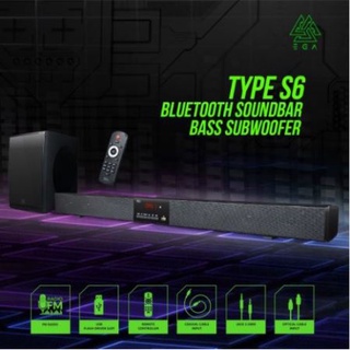 EGA ลำโพง TYPE S6 BLUETOOTH SOUNDBAR BASS SUBWOOFER พร้อม BASS SUBWOOFER