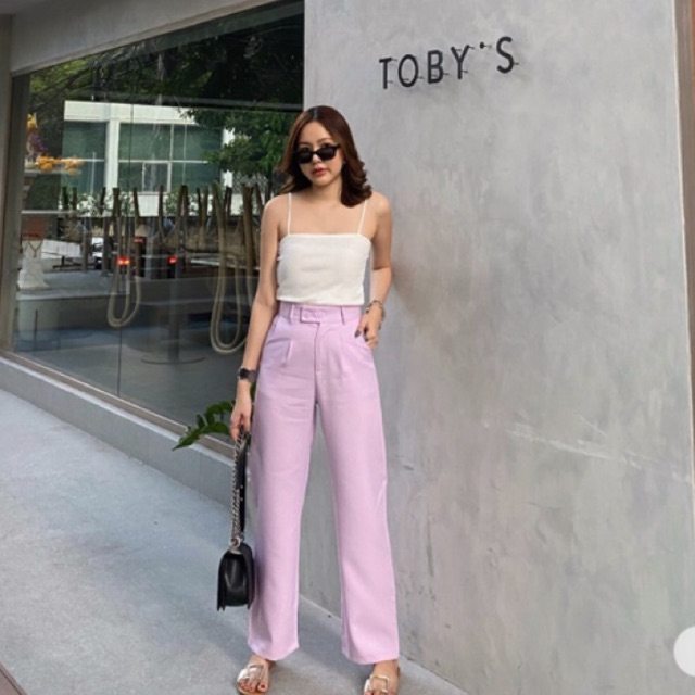 (New with tag) Double basic trouser ร้าน Malimays สีม่วง size M (ปกติ 450)