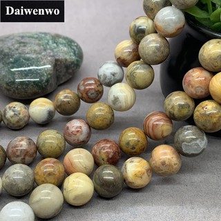 Crazy Agate Bead บ้าโมราลูกปัดหินรอบ 4-12 มิลลิเมตรพลอยหลวม Spacer DIY สร้อยคอขายส่ง