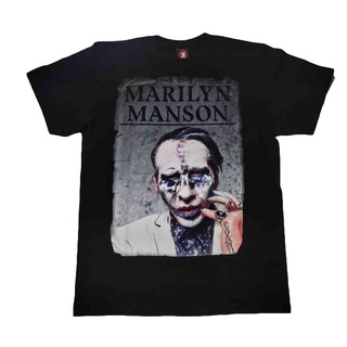 คอตต้อนคอกลม✤☫✟เสื้อวง Marilyn Manson เสื้อยืดวงร็อค Marilyn MansonS-5XL