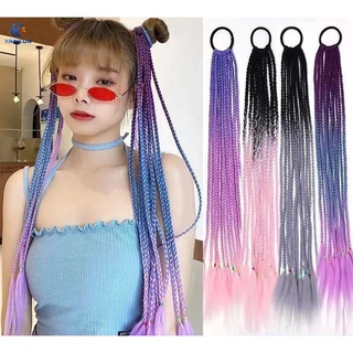 Dirty Ponytail Wig Female Y2k Millennial Hot Girl Dirty Plait Color Gradient Braided Braided Long Braid