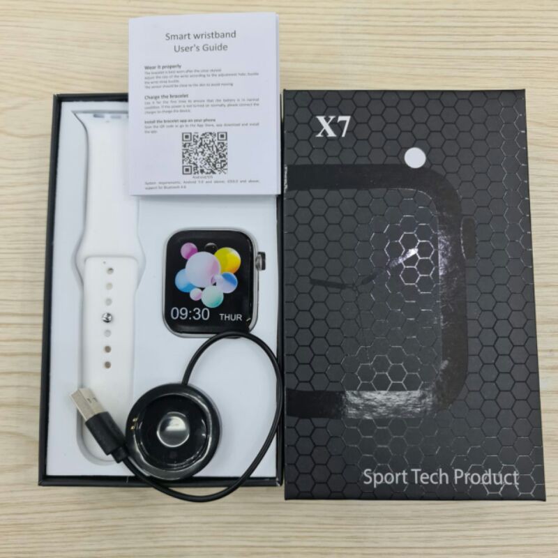 Smartwatch X7 Android & iOs สายยางนาฬิกาผู้ชายและผู้หญิงพร้อมการรับประกัน
