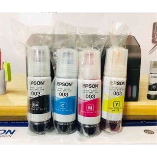 หมึกเติม Epson 003 Bk C M Y ใช้กับพริ้นเตอร์ EPSON L3150/L3110ของแท้ไม่สีกล่อง