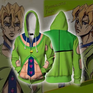 Jojos Bizarre Adventure เสื้อแจ็กเก็ต มีฮู้ด มีซิป พิมพ์ลายอนิเมะ 3D