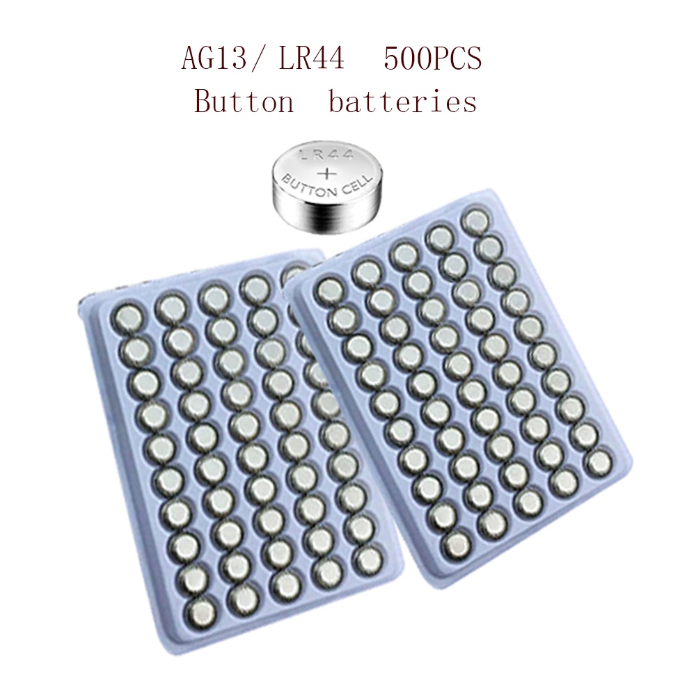 AG13 500Pcs AG 13 1.5V Cell Coin Watches Battery LR44 SR44  L1154 357 120mAh Alkaline Button Batteri