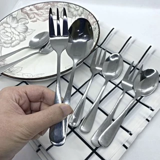 ช้อนส้อมเบเกอรี่ Stainless Steel 410 แท้(แพค1 คู่) สวยหรู หนา ไม่งอ #B-0018