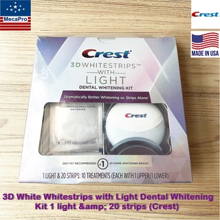 Crest® 3D White™ Whitestrips with Light Dental Whitening Kit 1 Light &amp; 20 Strips ชุดฟอกสีฟัน