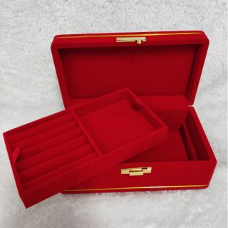 กล่องเก็บเครื่องประดับ2ชั้น ขนาด 12x18x7.5 cm