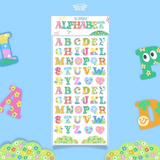 blomma alphabet sticker สติ๊กเกอร์ใส ลอกออกไม่ทิ้งคราบกาว  | MAYSAA.HOUSE