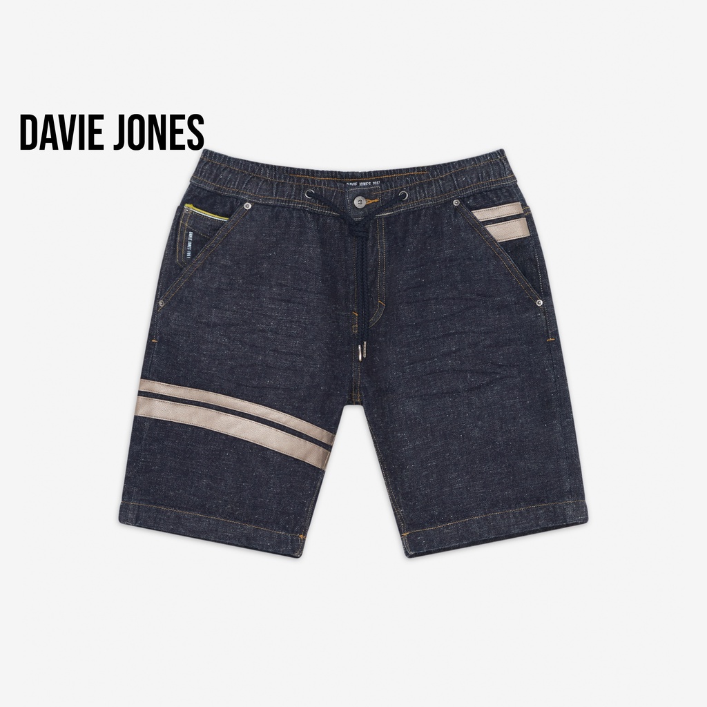 DAVIE JONES กางเกงขาสั้น เอวยางยืด Elastic Shorts SH0053 สีกรม