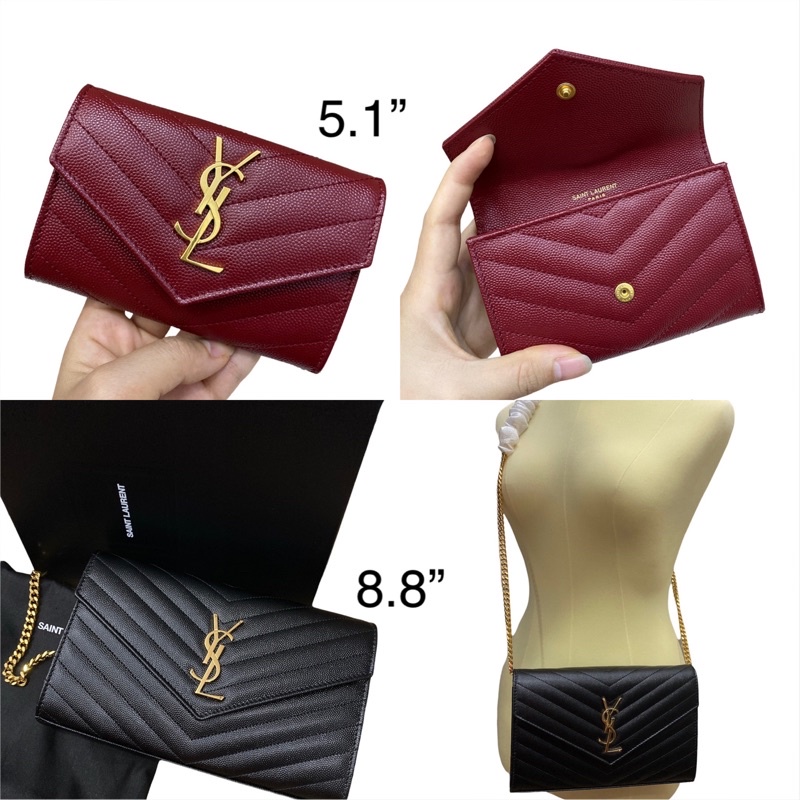 Ysl คอสบอดี้ woc 8.8” และเป๋าเงินสั้น แดง 5.1”