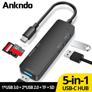Ankndo 5 IN 1 USB C HUB Adapter สำหรับ อุปกรณ์เสริม Type C ถึง USB 3.0 2.0 Splitter TF SD Card Reader แล็ปท็อป Dock Station #1