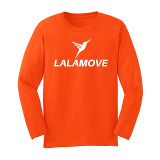 เสื้อยืด แขนยาว คอกลม ผ้า cotton 100% no.20 ลาย lalamove delivery express LALA001