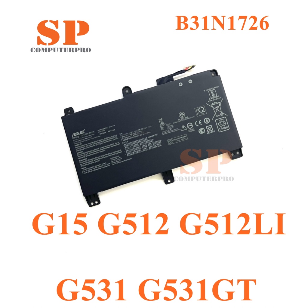 ASUS Battery แบตเตอรี่ของแท้ ASUS ROG Strix G15 G512 G512LI G531 G531GT  G531VW GL542 Model: B31N1726