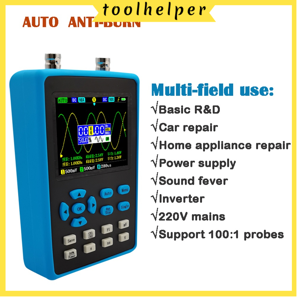 [พร้อมของแถม] T&h ออสซิลโลสโคป DSO2512G 120M 10mV หน้าจอ 2.8 นิ้ว FFT แนวตั้ง พกพาง่าย