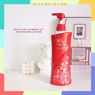 Mistine white spa summer whitening body lotion 400ml. โลชั่นมิสทีน สีแดง สูตรทับทิม ไวท์ ซัมเมอร์  ( ขวดใหญ่ ) แท้100%