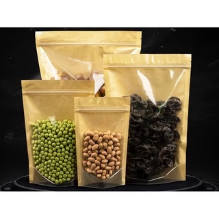 ถุงคราฟท์ หน้าใสหลังคราฟท์ ถุงซิปล็อค (โค้ด7FMF3RN ลด10%) 50ใบ(มีปลายทาง)Brown Kraft