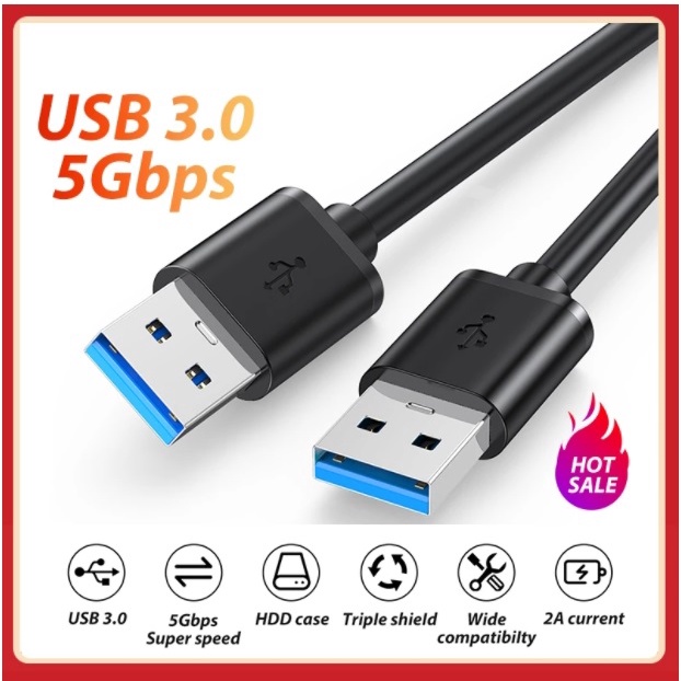 สาย USB 3.0 to USB 3.0 Extension Cable USB A Male to Male ( AM - AM )Fast Data Transmission For Hard