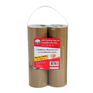 หลุยส์เทป โอพีพีเทป สีชา 2 นิ้ว x 45 หลา x 12 ม้วน101346Louis Tape OPP Tape Brown 2" x 45Y x 12 Rolls Louis Tape OPP Tap