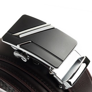 Jim Smitt เข็มขัดหนังแท้ผู้ชาย สายเข็มขัดหนังแท้สีดำ - Mens genuine leather black belt NO.J008