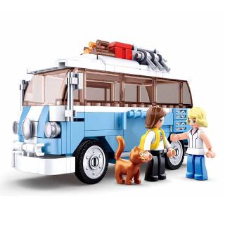 227PCS Sluban 0707 Van Bus Building Blocks City Car Series Minifigure Bricks Children Toys Compatible with ingly