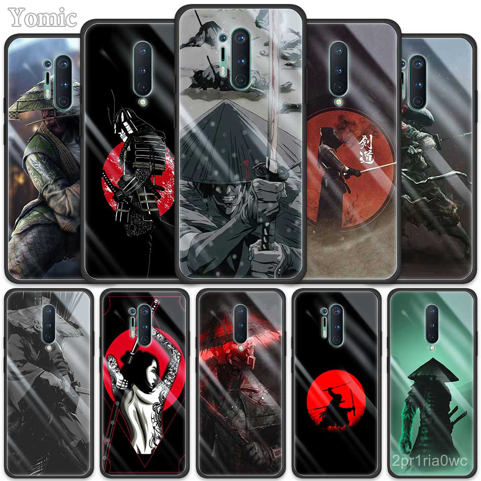 Samurai Warrior Japan Soldier Tempered Glass Case For Oneplus 7 8 7T Pro 5G 6T Black Soft Edge Phone Cover Oneplus8Pro 7