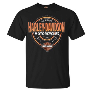 ขายดี!เสื้อยืดแขนสั้น คอกลม ผ้าฝ้ายแท้ พิมพ์ลาย Harley davidson สําหรับผู้ชายS-5XL