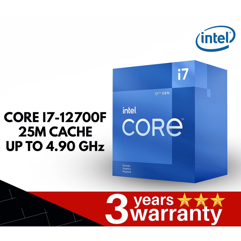 CPU (ซีพียู) 1700 INTEL CORE I7-12700F 2.1 GHz รับประกัน 3 - Y