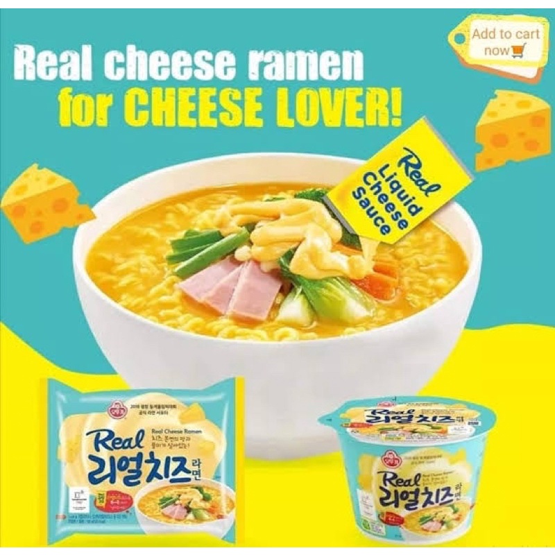 Ottogi Real Cheese Ramen Cup 120g 리얼치즈라면_용기มาม่าเกาหลี รสชีสเข้มข้น พร้อมชีสแท้ในถ้วย