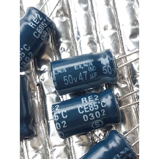 Elna RE2 47uf 50v capacitor ตัวเก็บประจุ คาปาซิเตอร์