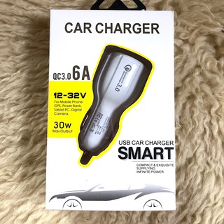 หัวชาร์จในรถ Car Charger 2 Port USB LZ-681 Quick Charge 3.0 6A สีขาว