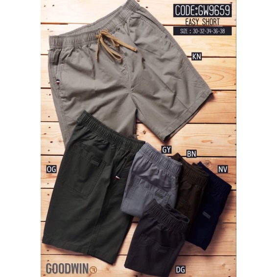 🩳กางเกงขาสั้น เอวยางยืด มีเชือกผูก รุ่น9659 Goodwin
