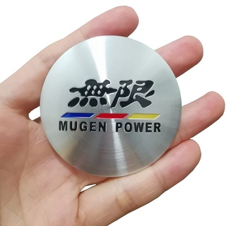 สติกเกอร์โลโก้ Mugen อลูมิเนียม ขนาด 56 มม. สําหรับติดตกแต่งล้อรถยนต์ Honda จํานวน 4 ชิ้น ต่อชุด